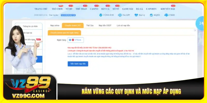 Nắm vững các quy định và mức nạp áp dụng